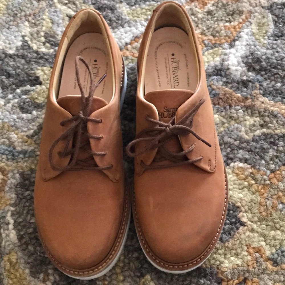 Samuel Hubbard size 7 covert sneakers tan waxhide